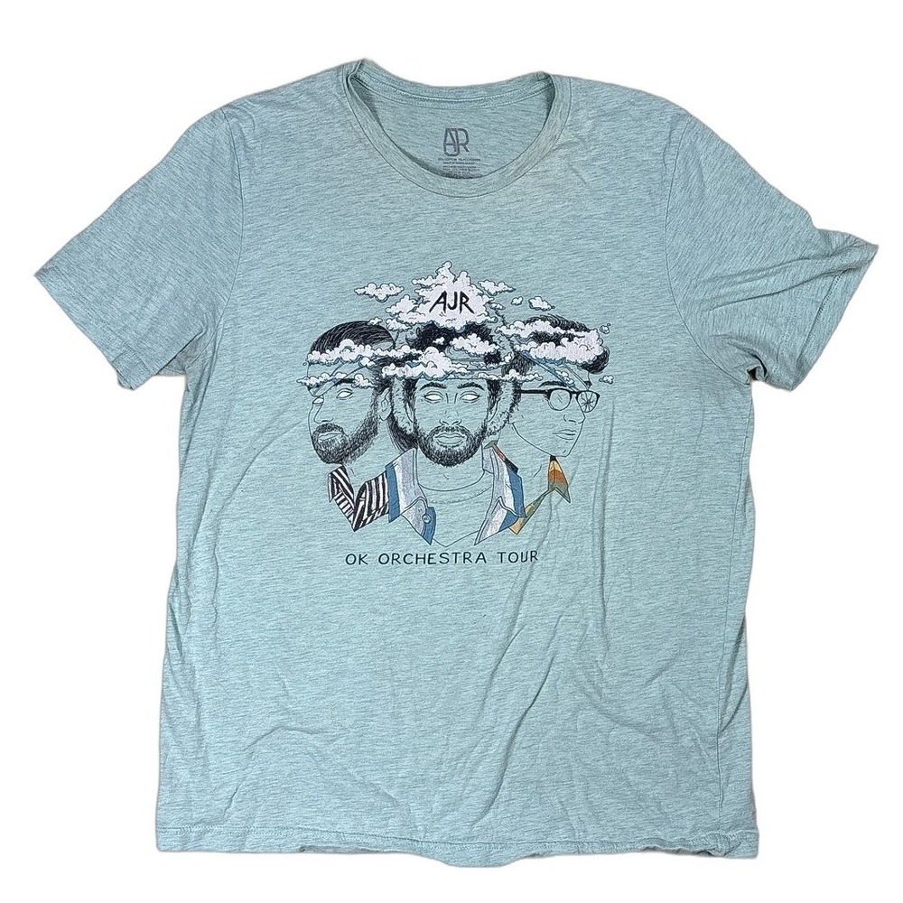 AJR OK Orchestra Tour T-Shirt Mens Large Mint Green Excellent Graphic Tee